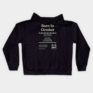 Born In October Kids Hoodie